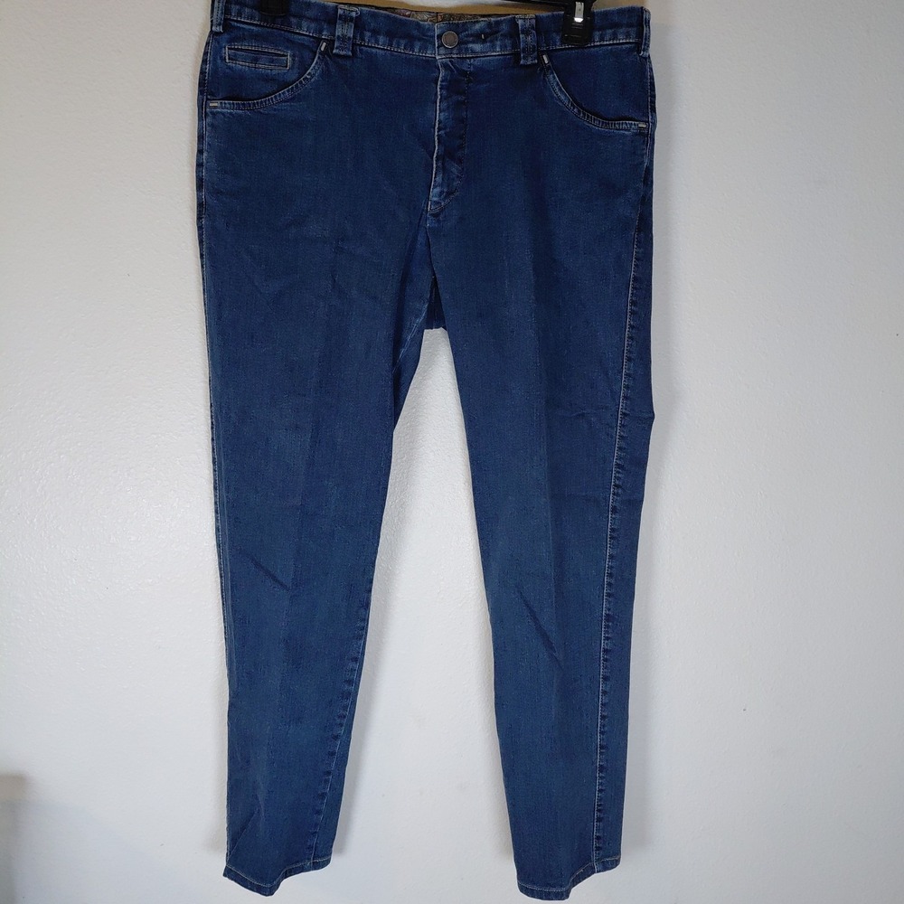 Meyer Dublin Modern Comfort Blue Organic Cotton Blend Denim Jeans 52 / 36 US